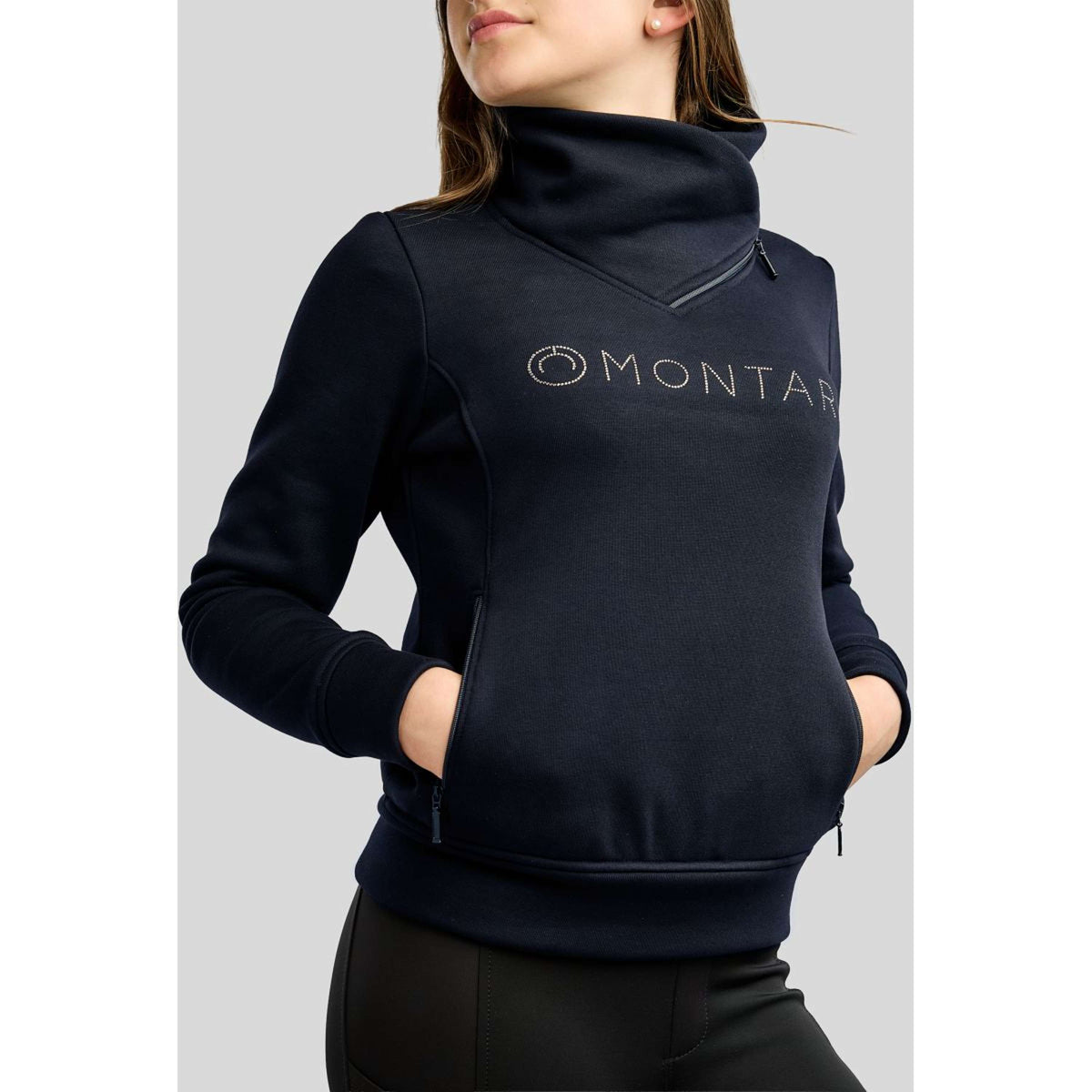 Montar Pullover MoNaja High Collar Golden Quartz Crystals Kids Navy