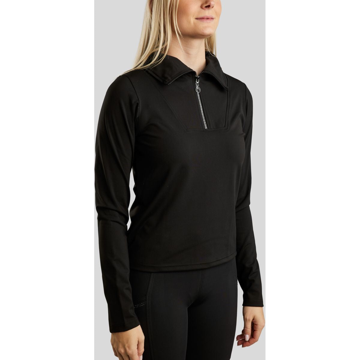 Montar Shirt MoRachel Quarter Zip Schwarz