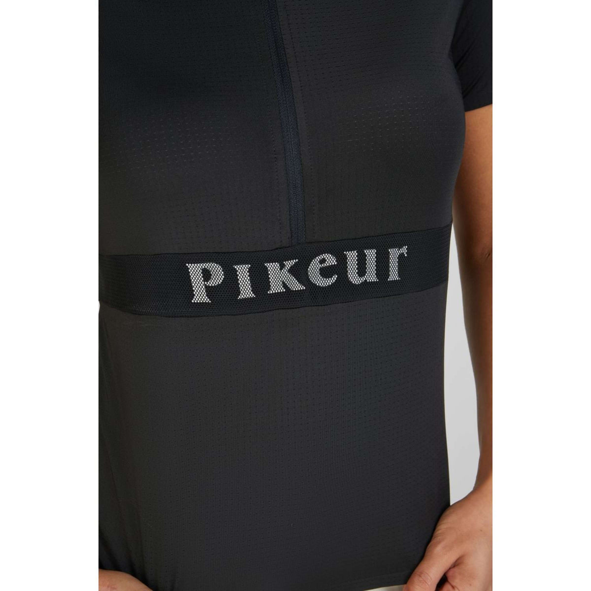 Pikeur Shirt Sports Mesh Zip Schwarz