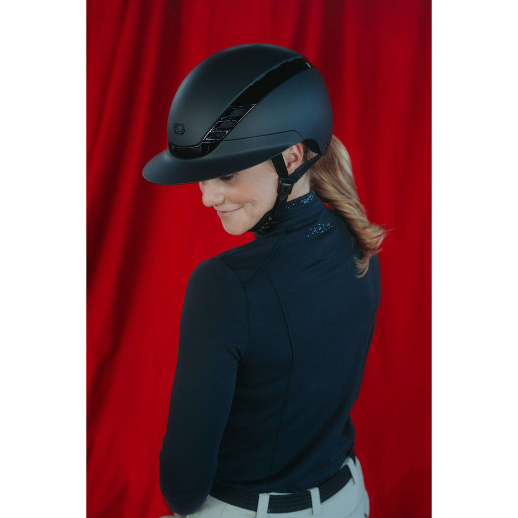 Pikeur Reithelm AirLuxe Pure Langer Schirm Schwarz
