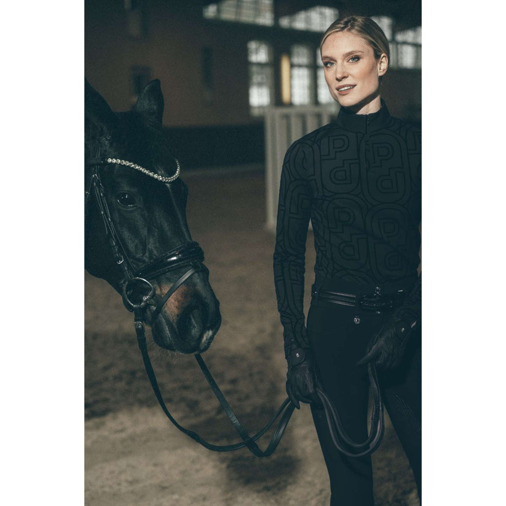 Pikeur Shirt Zip Print Selection AW26 Lange Ärmel Schwarz