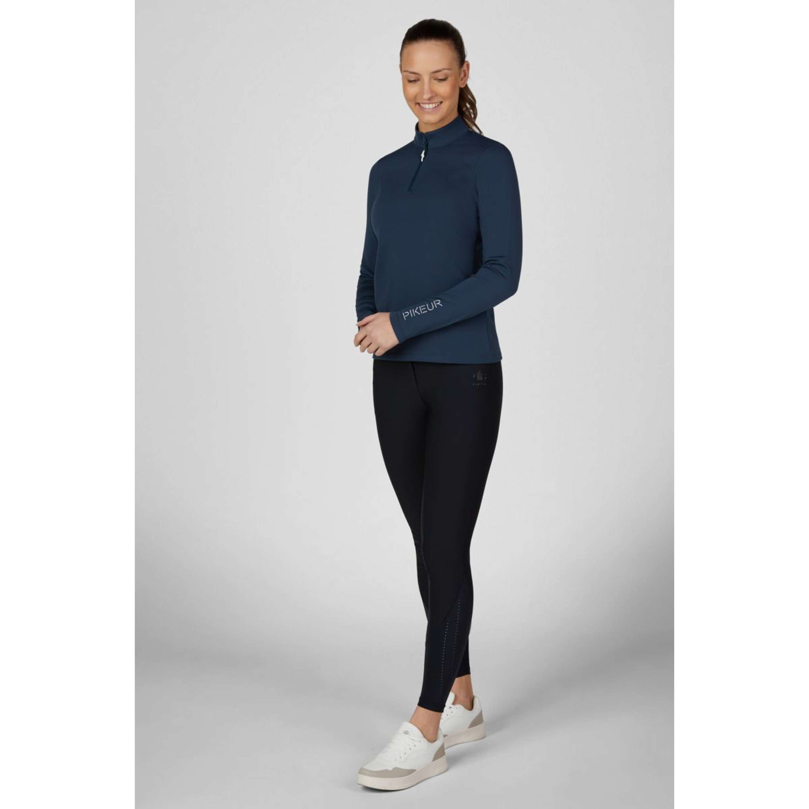 Pikeur Shirt Zip Athleisure AW26 Lange Ärmel Navy Blue
