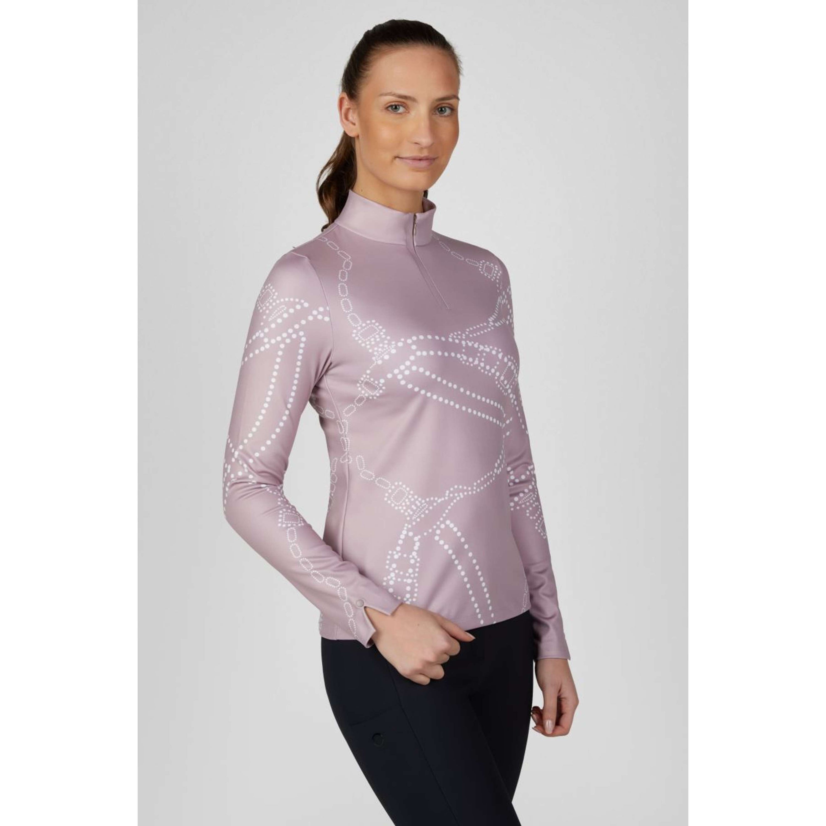 Pikeur Shirt Zip Print Selection AW26 Lange Ärmel Ash Mauve