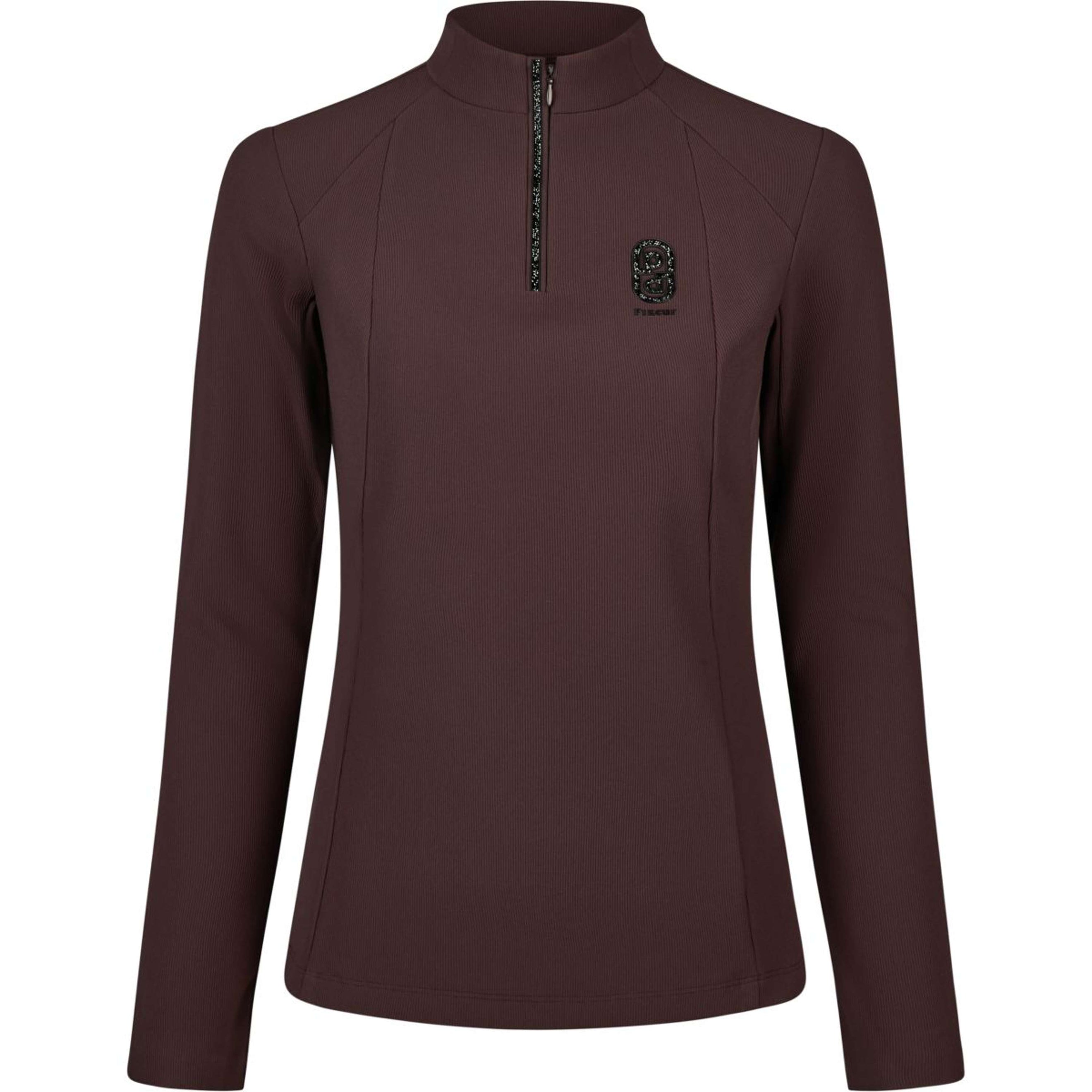 Pikeur Shirt Zip Rip Selection AW26 Lange Ärmel Schokoladen Braun
