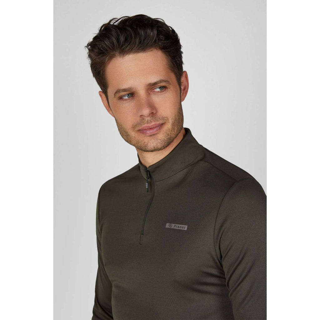 Pikeur Shirt Zip Athleisure AW26 Herren Olivgrün