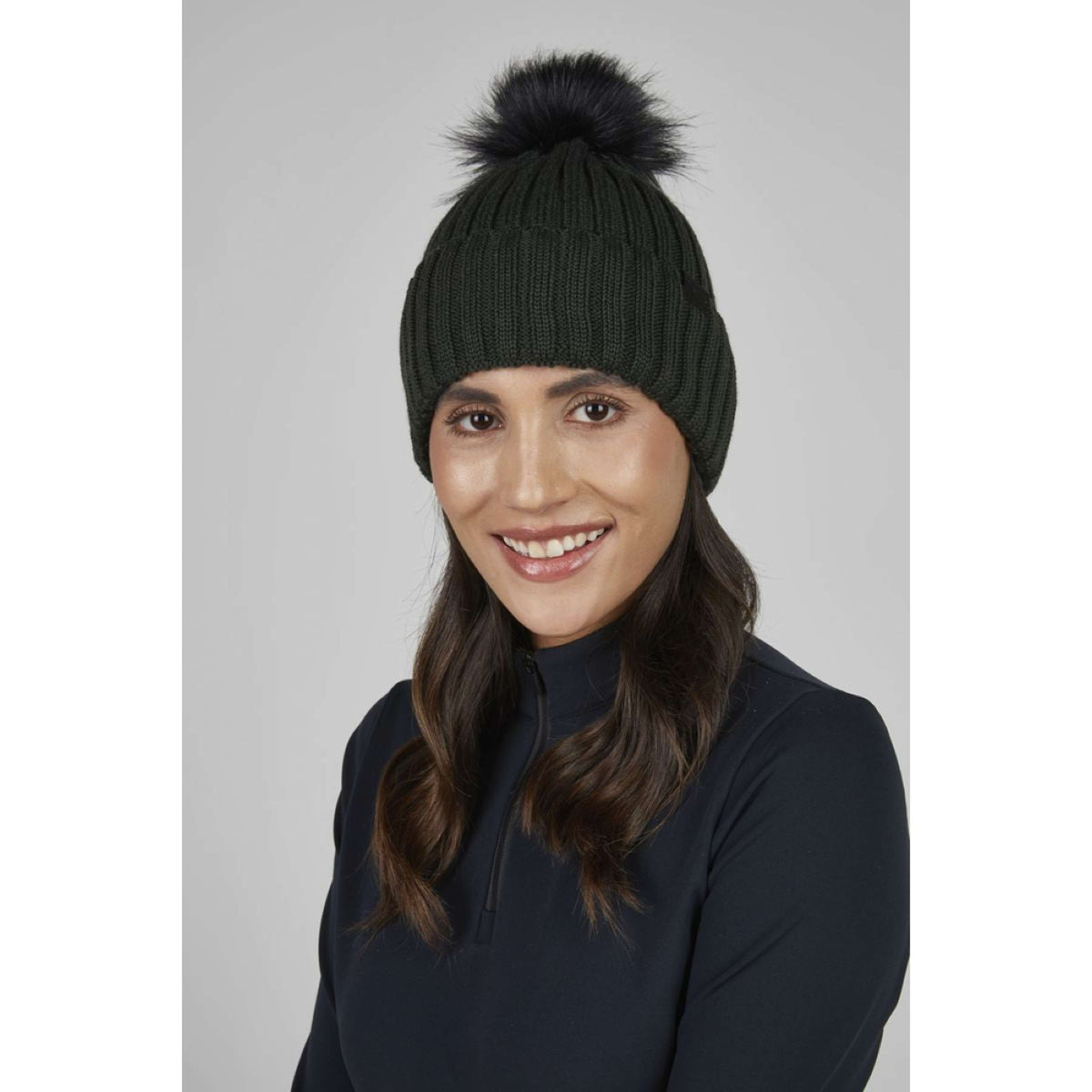 Pikeur Beanie Pompom Sports AW25 Schwarz