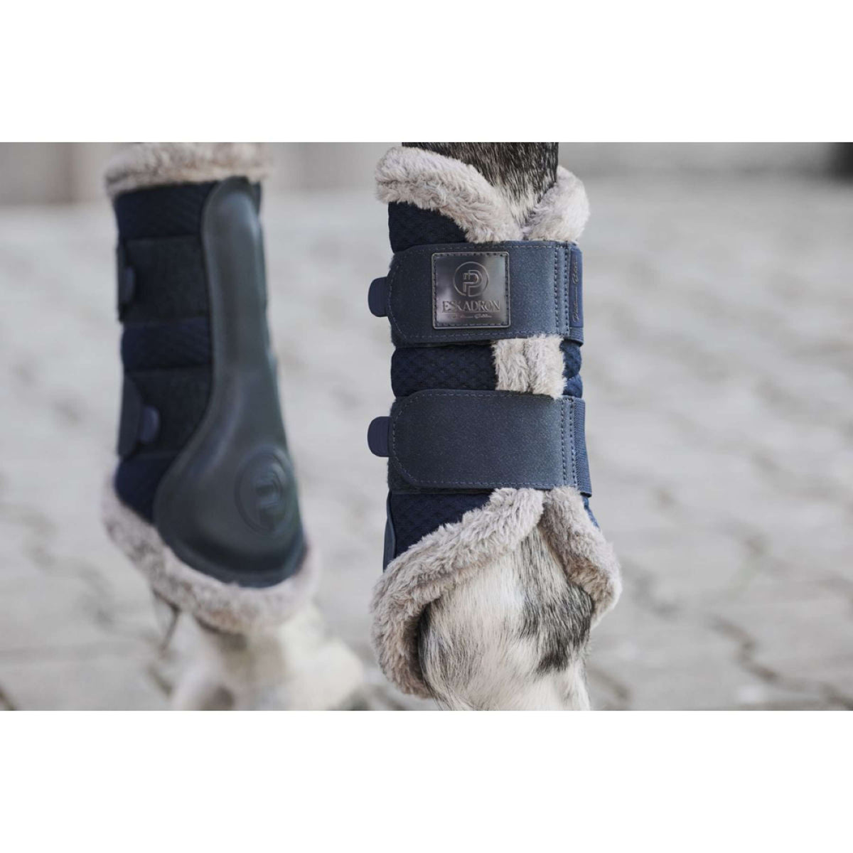 Eskadron Dressage Boots Platinum Mesh Fauxfur Atlantikblau