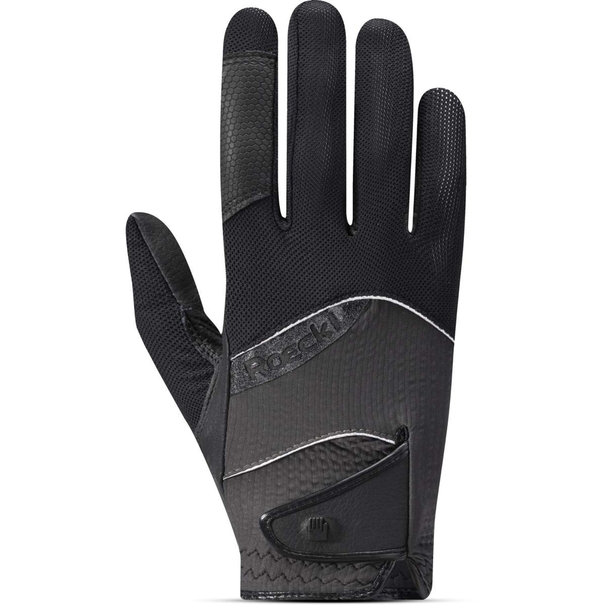Roeckl Reithandschuhe Millero Schwarz/Vulkanasche