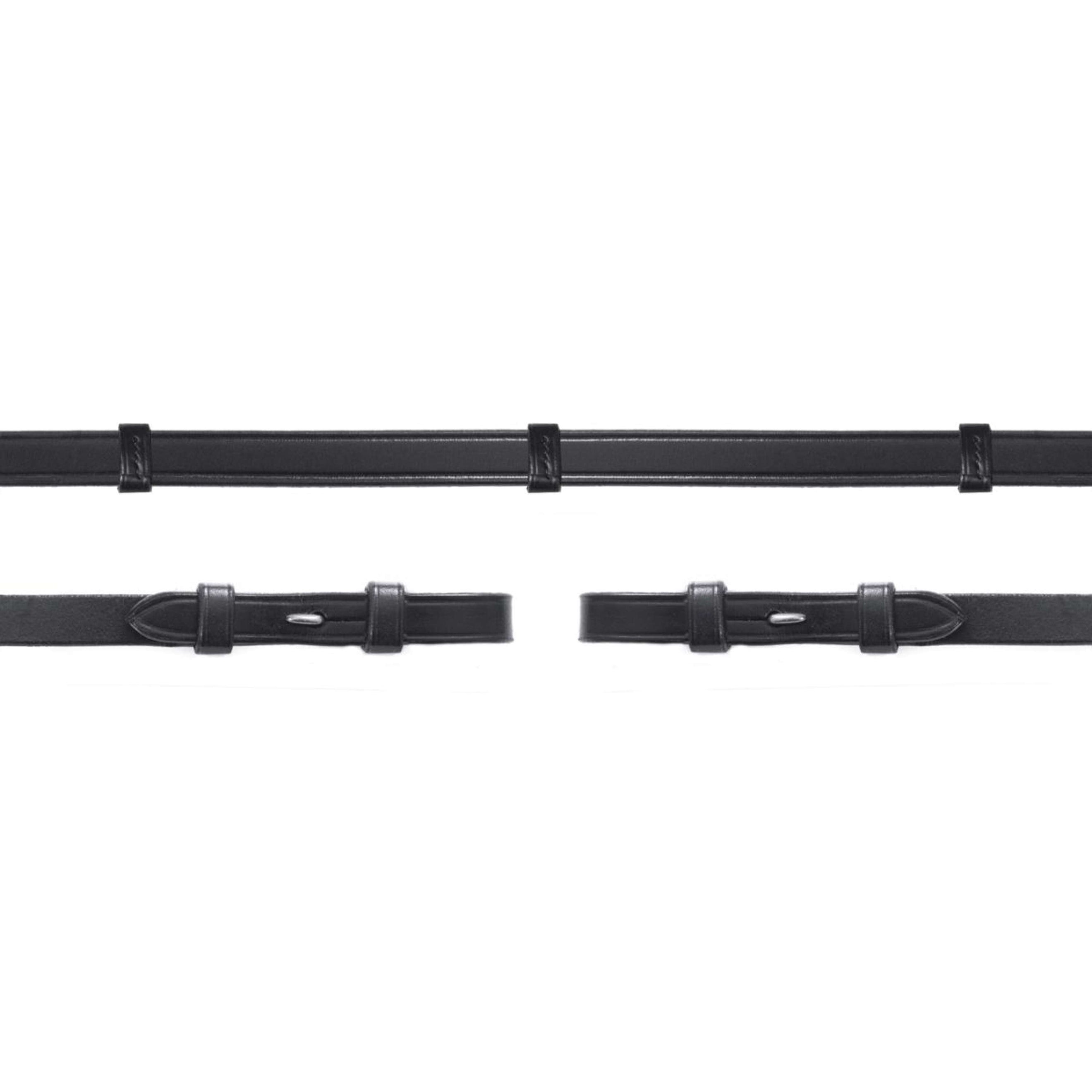 Schockemöhle Zügel Glatt Leder mit Stops Schwarz/Silber Schockemöhle Zügel Glatt Leder mit Stops Schwarz/Silber