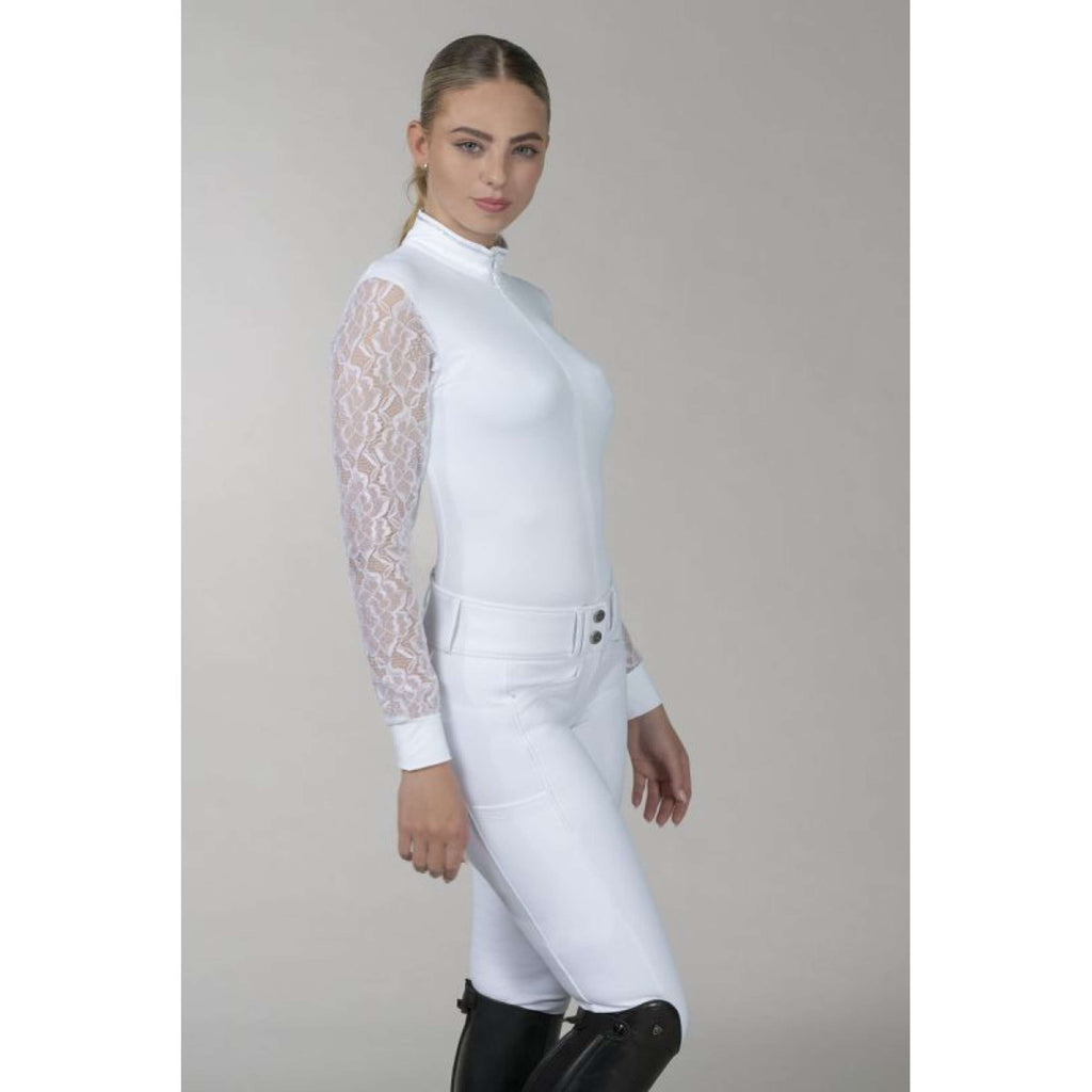 Schockemöhle Turniershirt SPAlicia Lange mouwen Optical White