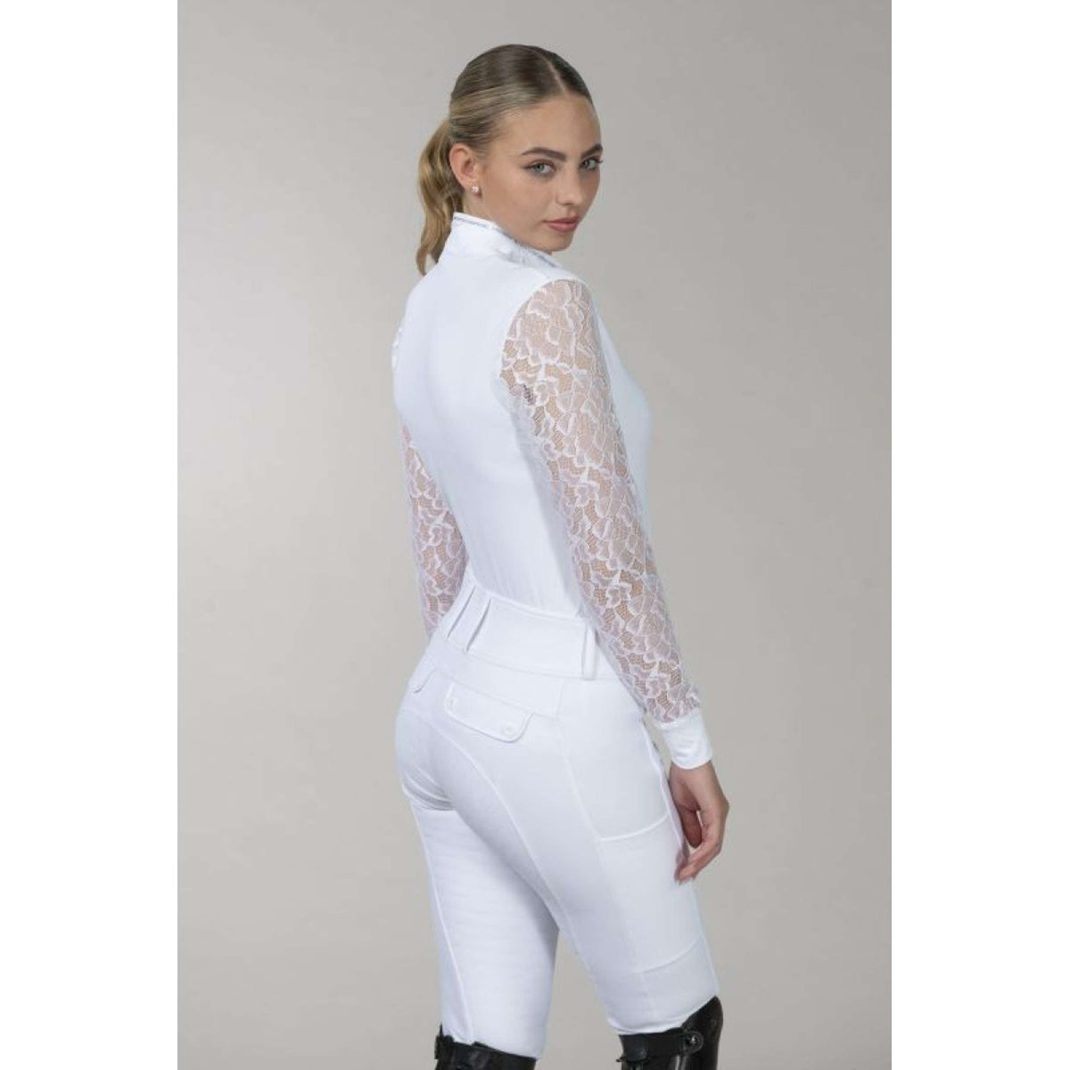 Schockemöhle Turniershirt SPAlicia Lange mouwen Optical White