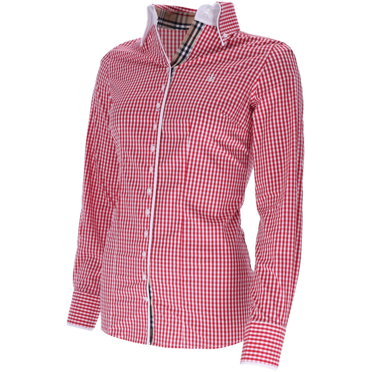 Schockemöhle Bluse FDL Eleonora London B Weiß/Rot