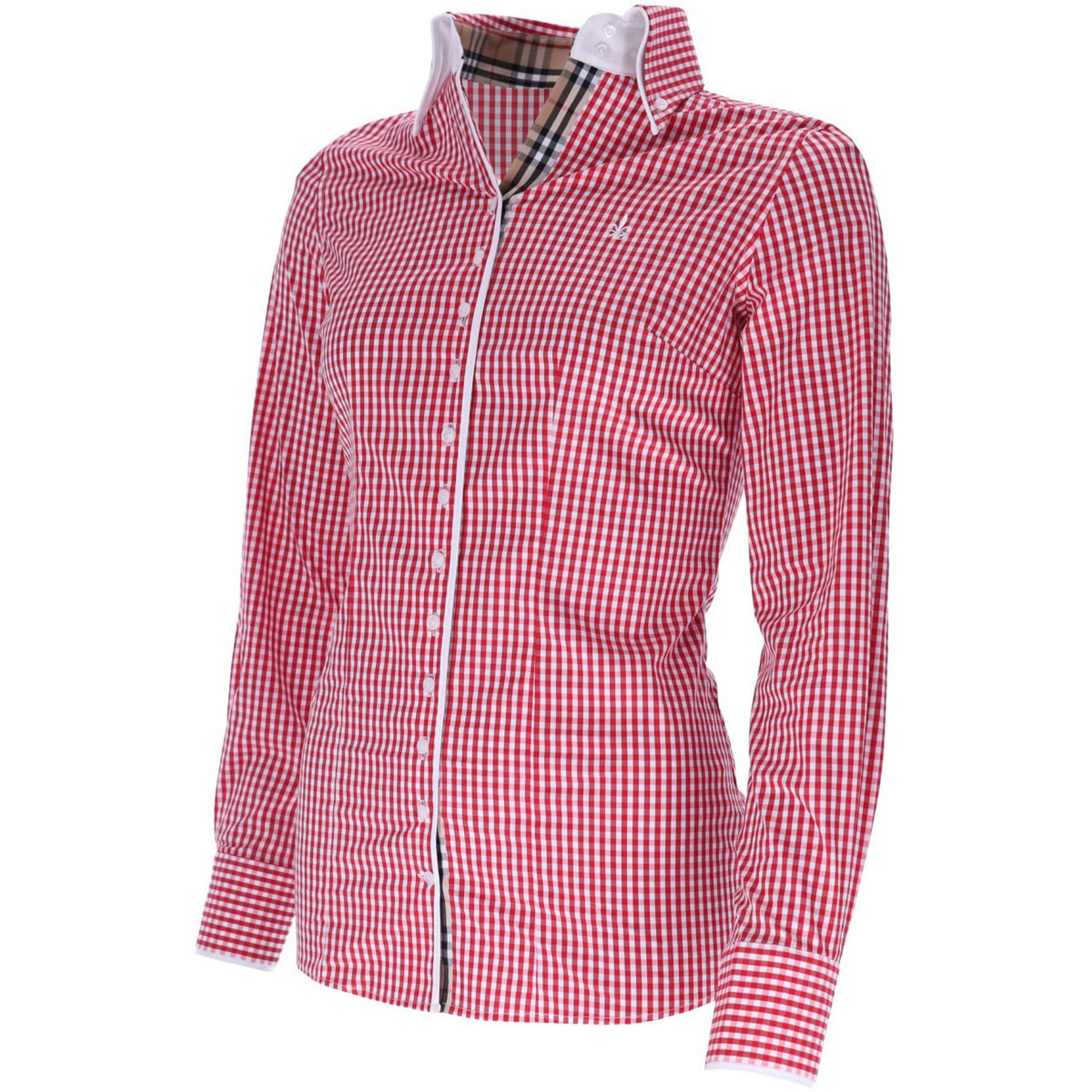 Schockemöhle Bluse FDL Eleonora London B Weiß/Rot