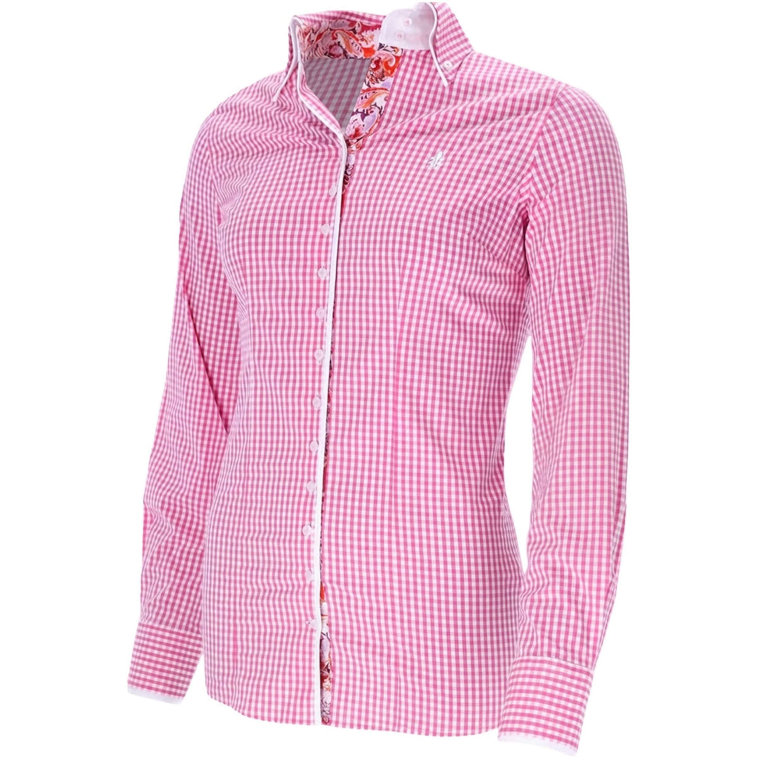 Schockemöhle Bluse FDL Eleonora Paisley L Weiß/Rosa