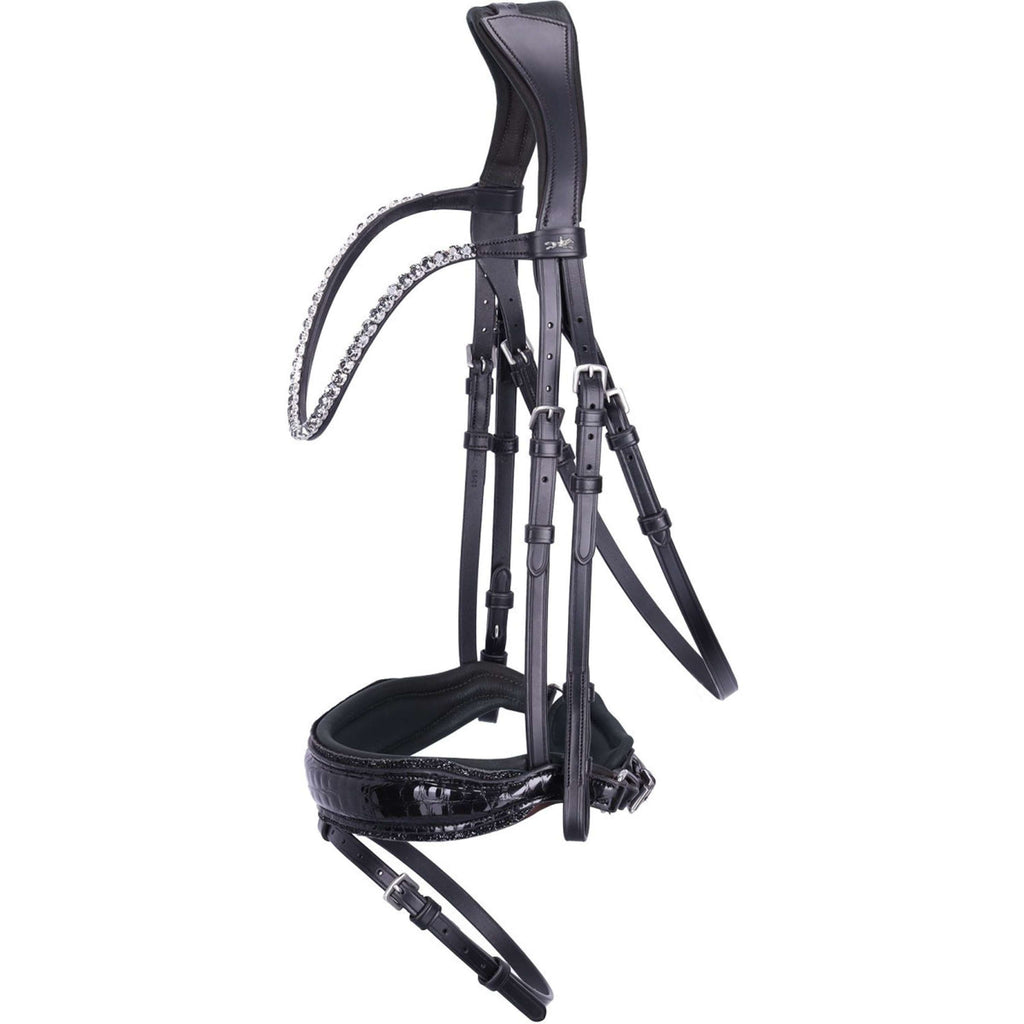Schockemöhle Zaum SPLuxury Dressur Croco/Schwarz/Silber