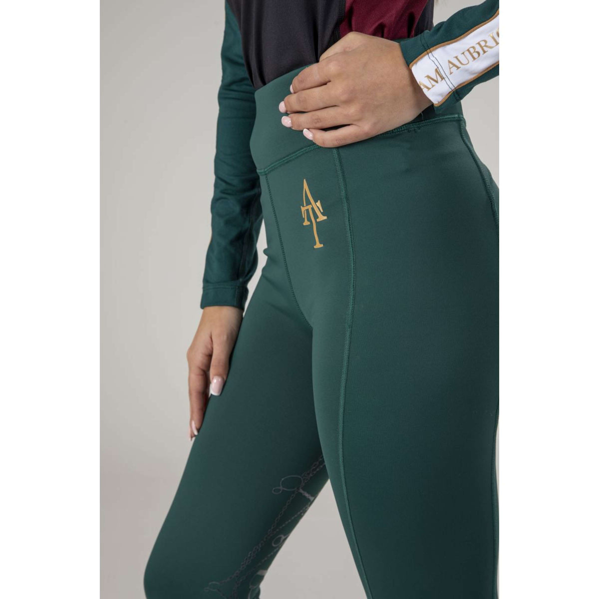 Aubrion Reitleggings Team Winter Grün