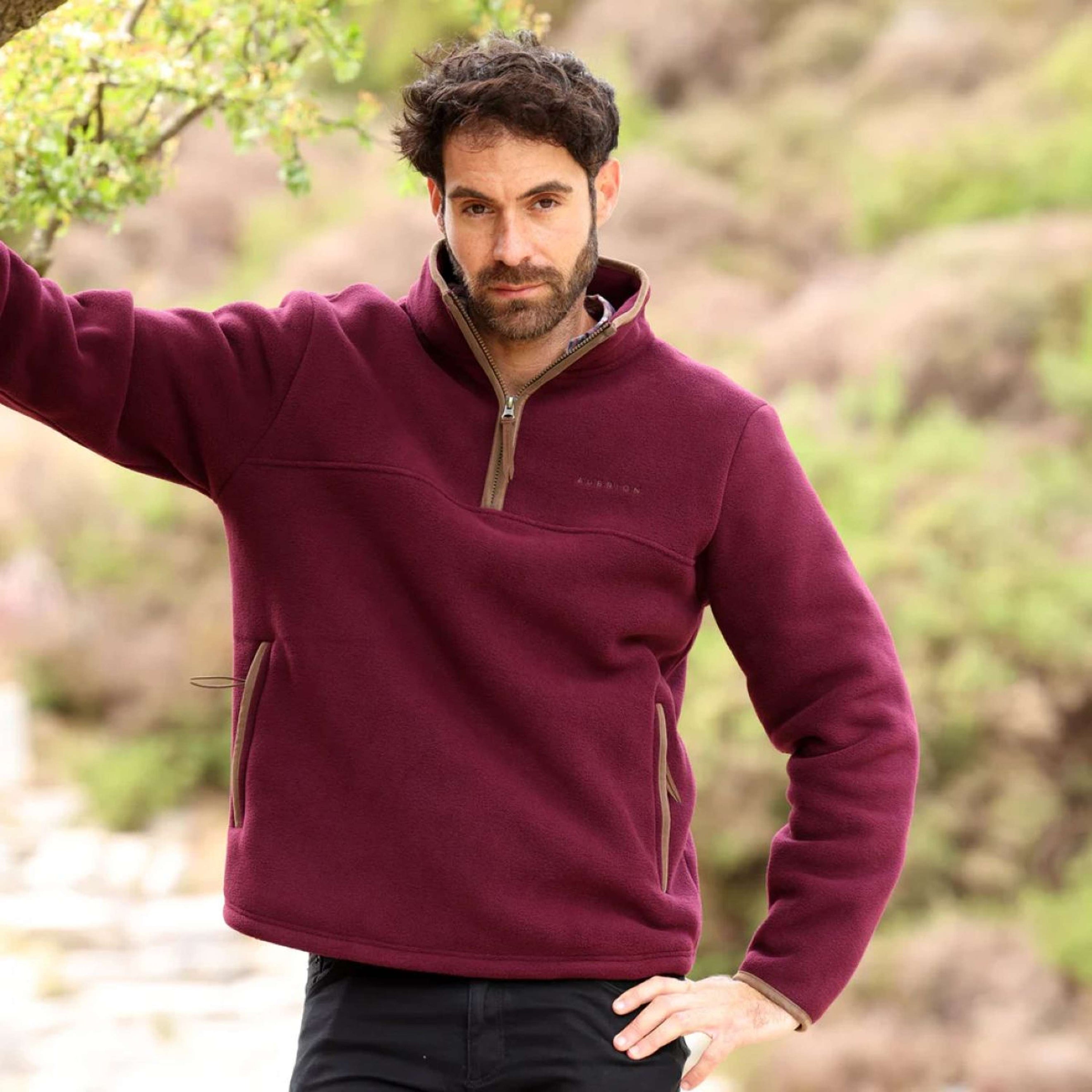 Aubrion by Shires Pullover Original Fleece Herren Maroon Aubrion by Shires Pullover Original Fleece Herren Maroon
