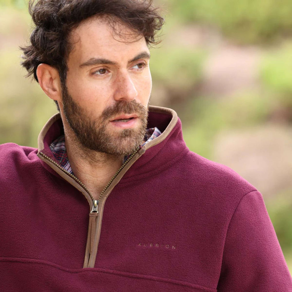 Aubrion by Shires Pullover Original Fleece Herren Maroon