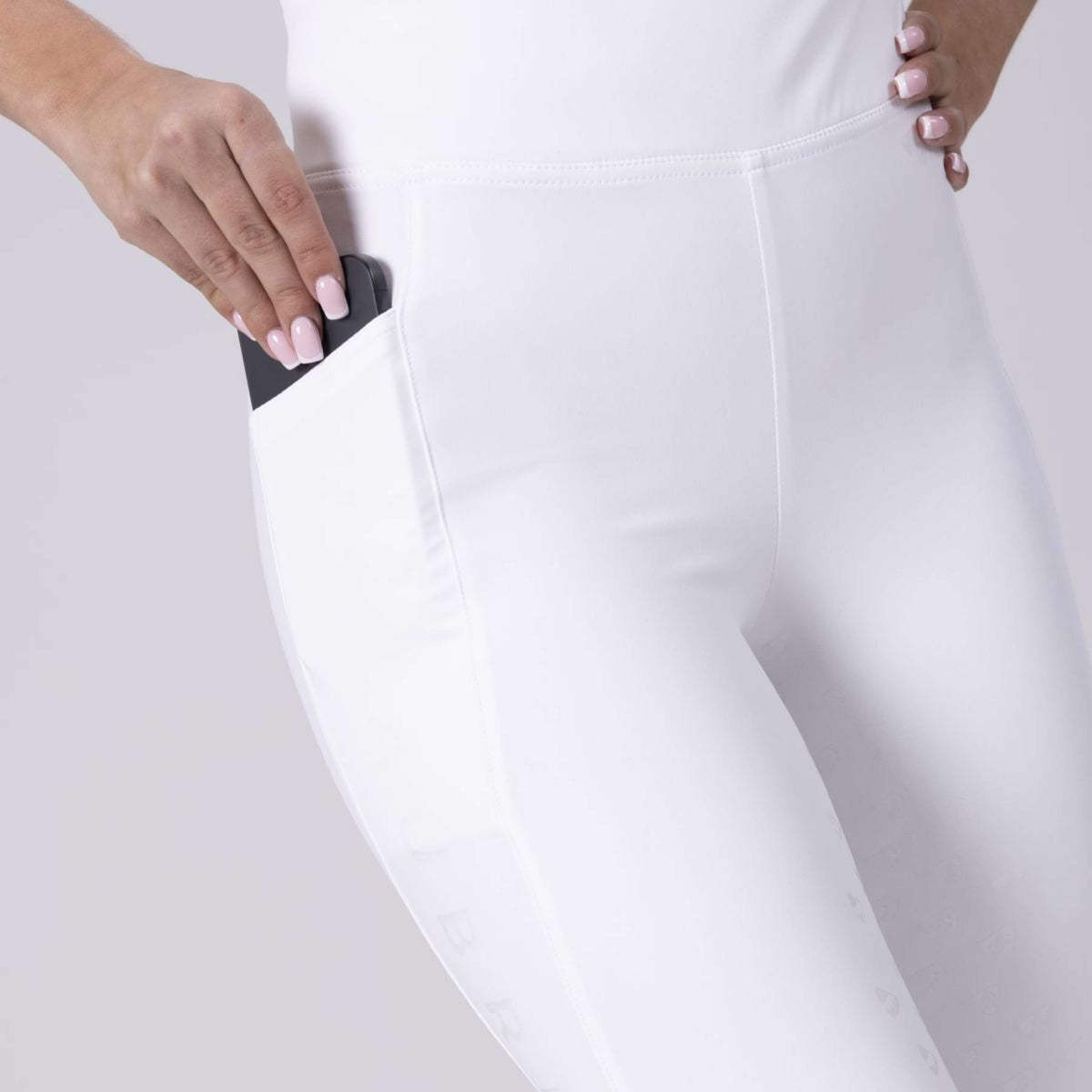 Aubrion Reitleggings Eltar Full Grip Weiß