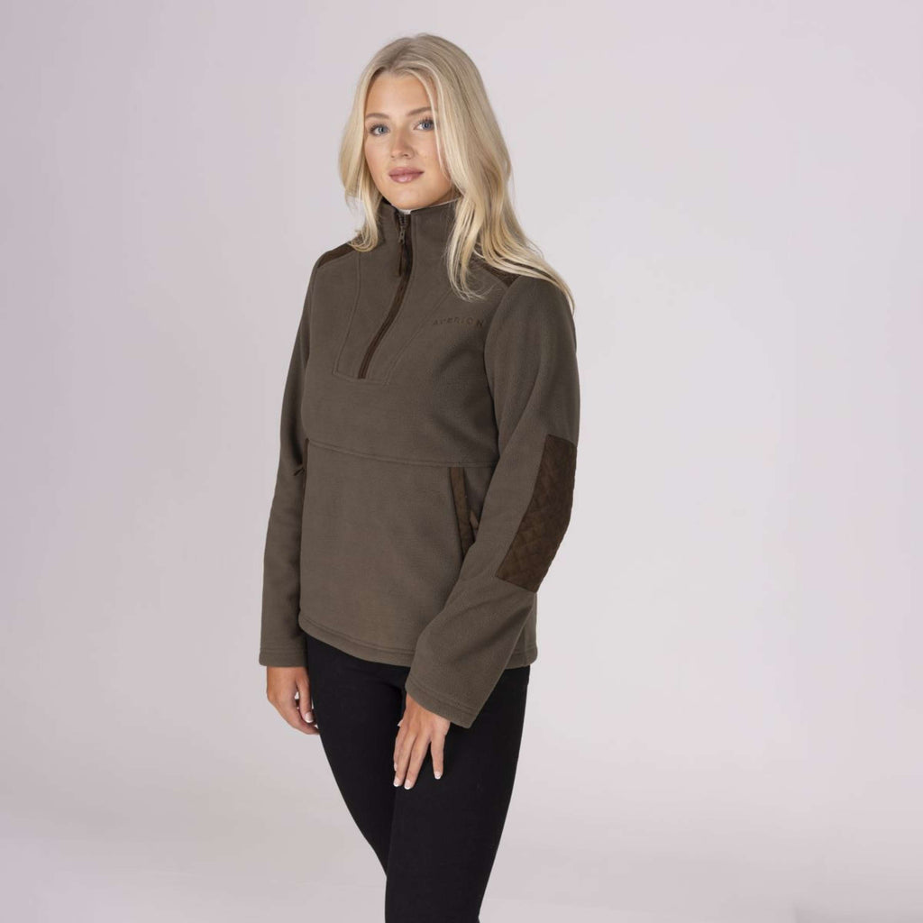 Aubrion by Shires Pullover Heritage Fleece Dunkelolive