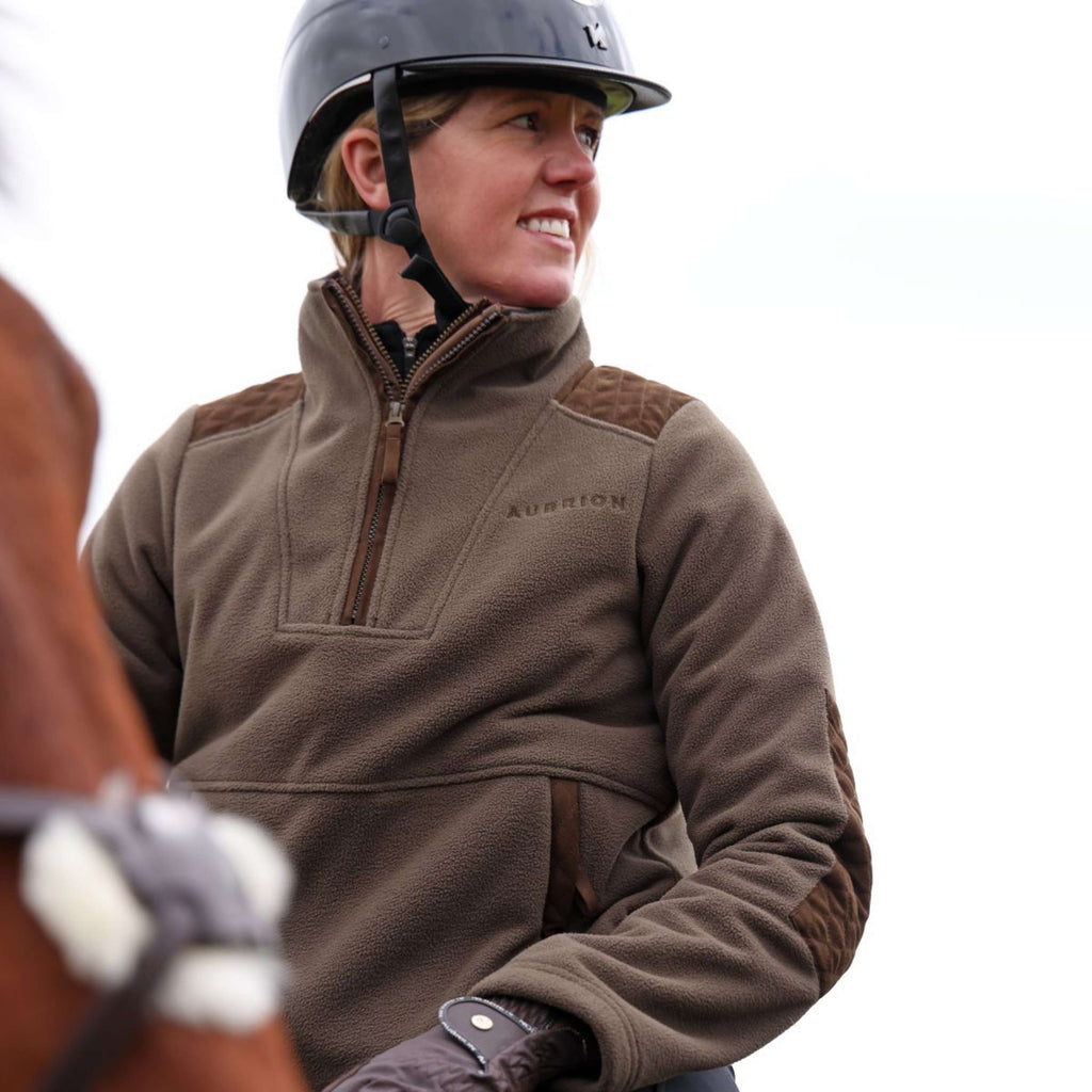 Aubrion by Shires Pullover Heritage Fleece Dunkelolive