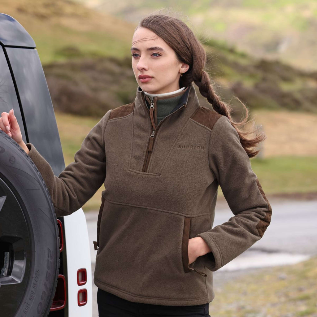 Aubrion by Shires Pullover Heritage Fleece Dunkelolive
