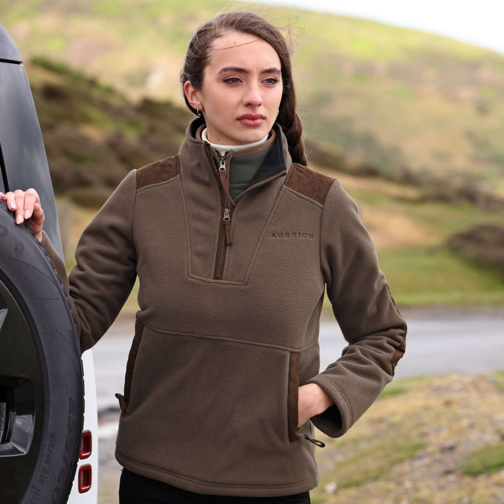 Aubrion by Shires Pullover Heritage Fleece Dunkelolive