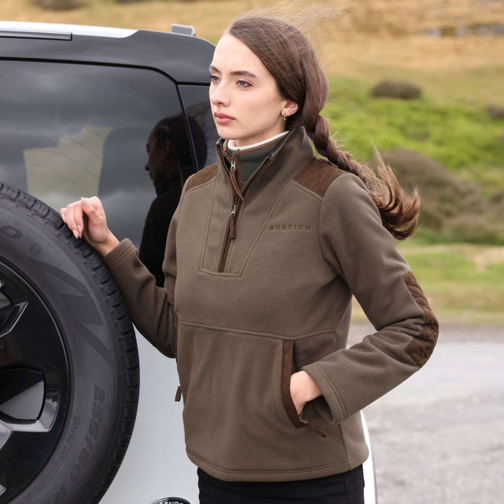 Aubrion by Shires Pullover Heritage Fleece Dunkelolive