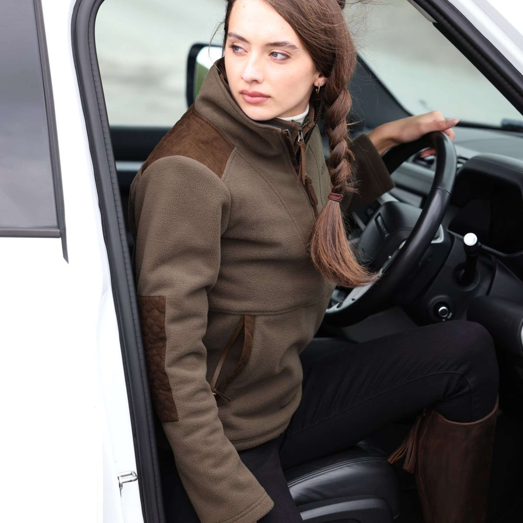 Aubrion by Shires Pullover Heritage Fleece Dunkelolive