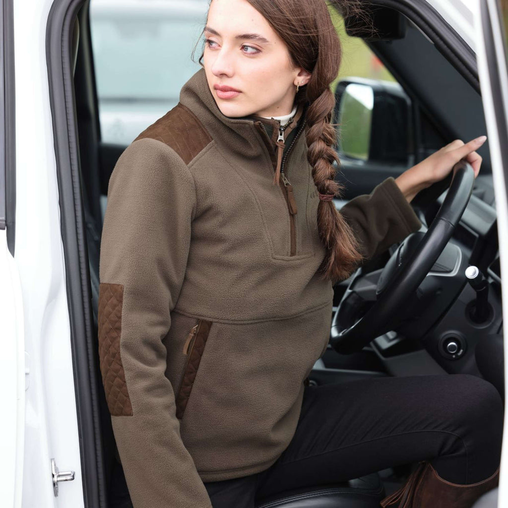 Aubrion by Shires Pullover Heritage Fleece Dunkelolive