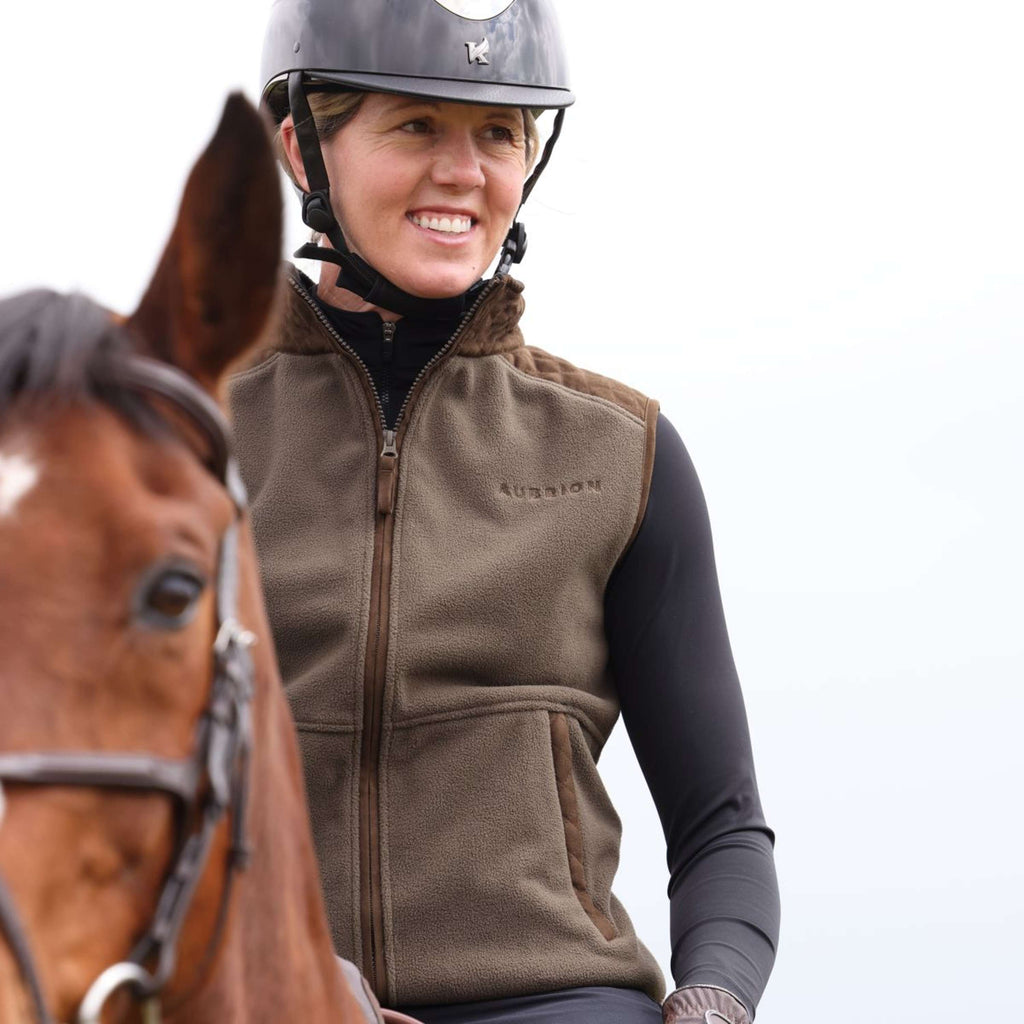 Aubrion by Shires Weste Heritage Fleece Dunkelolive