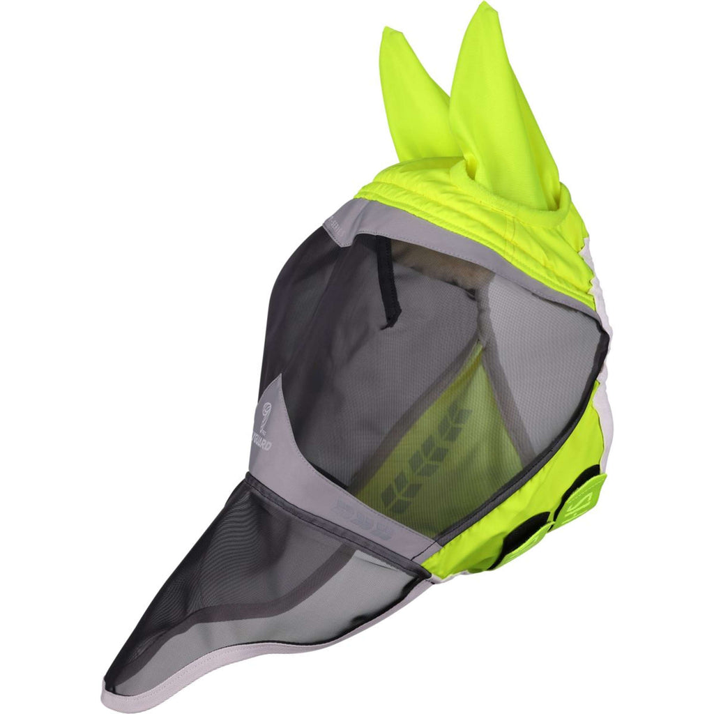 FlyGuard by Shires Fliegenmaske Pro Hi-Viz Fine Mesh mit Ohren und Nase Fluo gelb
