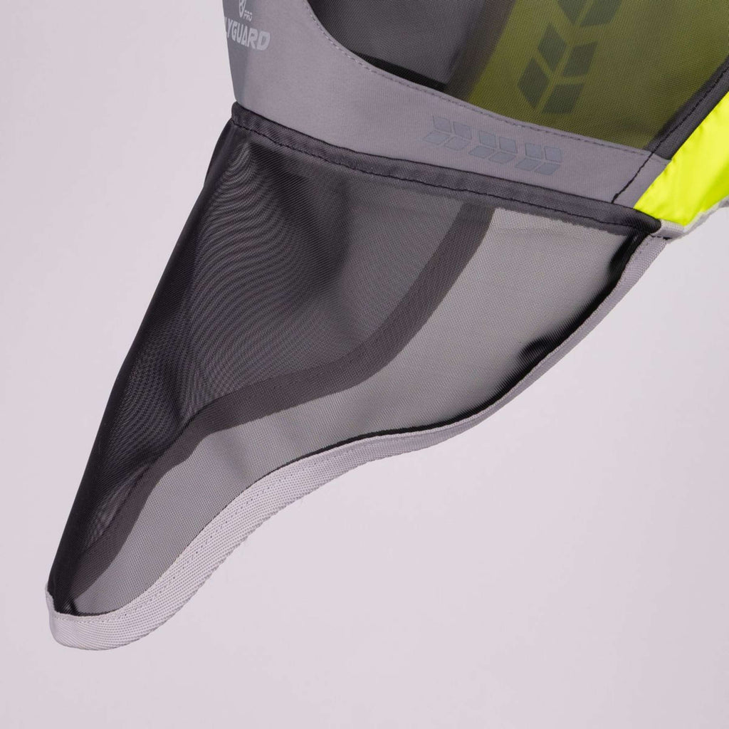 FlyGuard by Shires Fliegenmaske Pro Hi-Viz Fine Mesh mit Ohren und Nase Fluo gelb