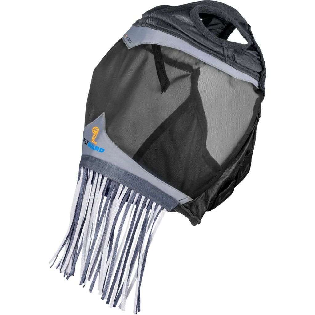 FlyGuard by Shires Fliegenmaske Pro Fine Mesh mit Ohrausschnitt und Nasenfransen Jet