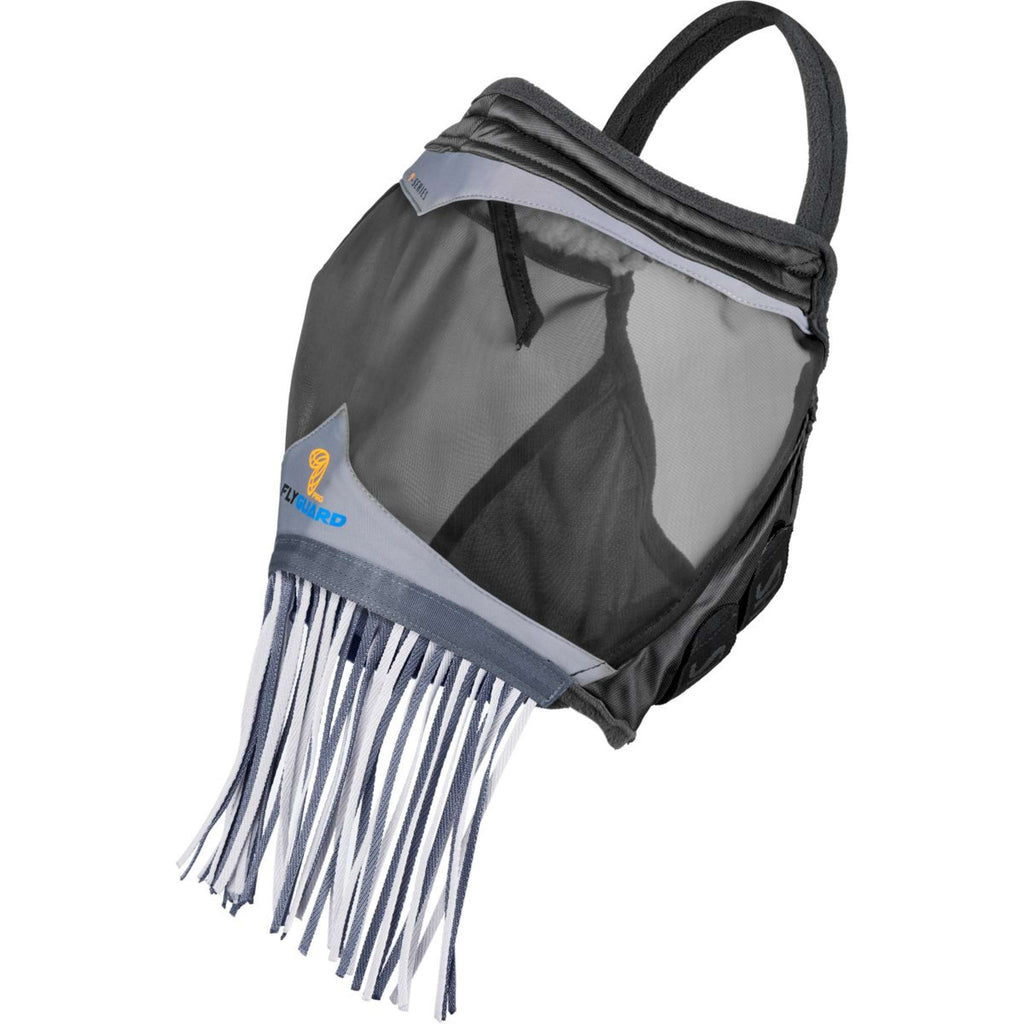 FlyGuard by Shires Fliegenmaske Pro Fine Mesh ohne Ohren mit Fransen Jet