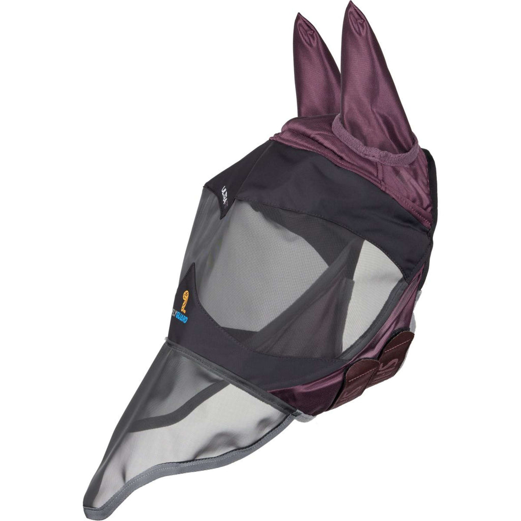 FlyGuard by Shires Fliegenmaske Pro Deluxe mit Ohren und Nase Black Cherry
