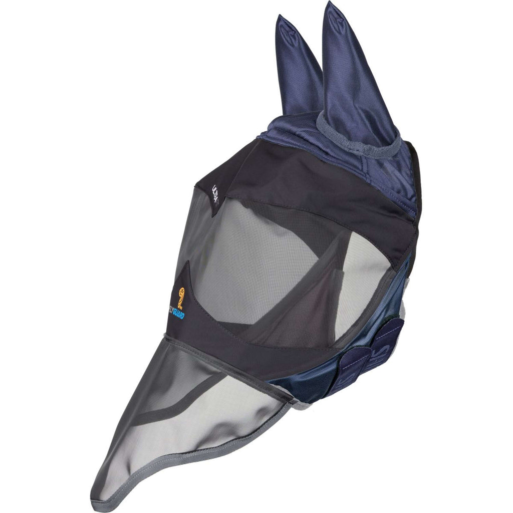 FlyGuard by Shires Fliegenmaske Pro Deluxe mit Ohren und Nase Navy