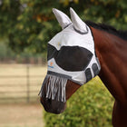 FlyGuard by Shires Fliegenmaske Pro Sun Shade mit Ohren und Fransen Weiß