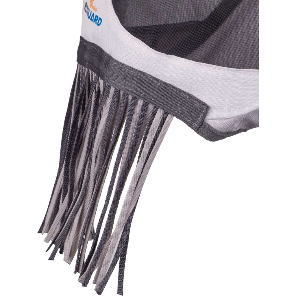 FlyGuard by Shires Fliegenmaske Pro Sun Shade mit Ohren und Fransen Weiß