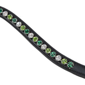 Velociti by Shires Stirnriemen GARA Green Diamante Schwarz