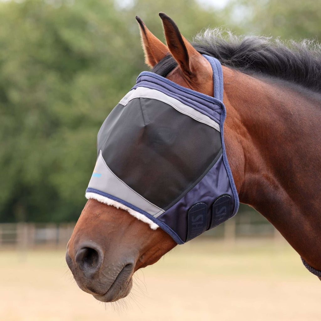 FlyGuard by Shires Fliegenmaske Pro Fine Mesh Ohne Ohren Navy