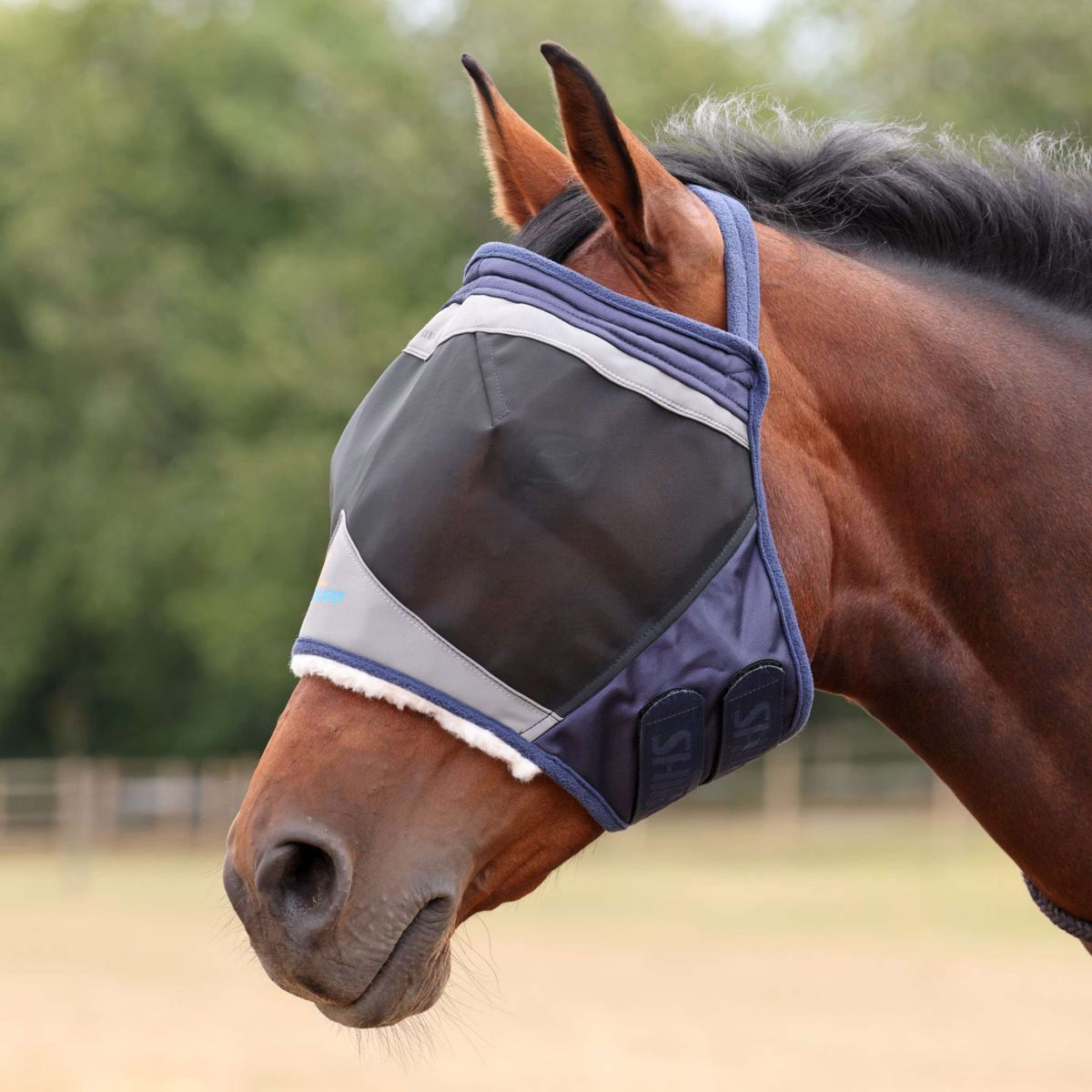 FlyGuard by Shires Fliegenmaske Pro Fine Mesh Ohne Ohren Navy