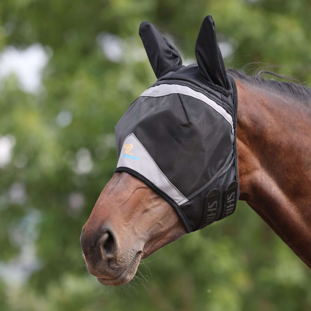 FlyGuard by Shires Fliegenmaske Pro Fine Mesh mit Ohren Jet