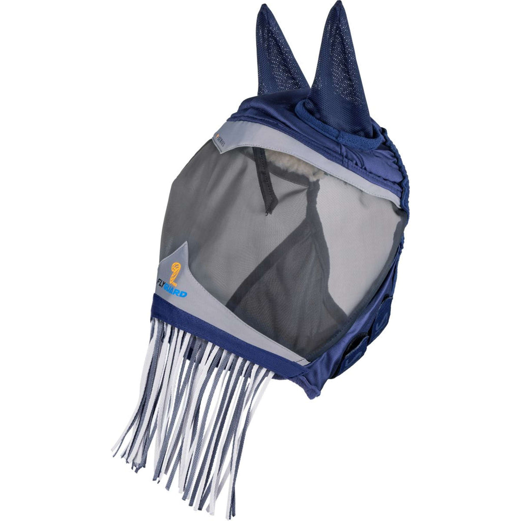 FlyGuard by Shires Fliegenmaske Pro Fine Mesh mit Ohren und Fransen Navy