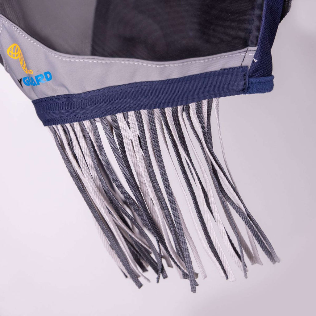 FlyGuard by Shires Fliegenmaske Pro Fine Mesh mit Ohren und Fransen Navy