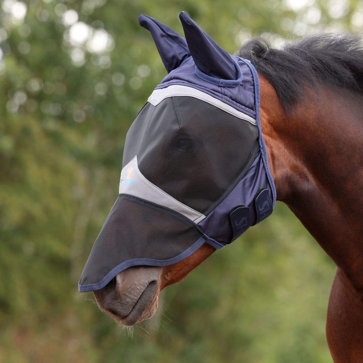 FlyGuard Fliegenmaske Pro Fine Mesh mit Ohren und Nase Navy