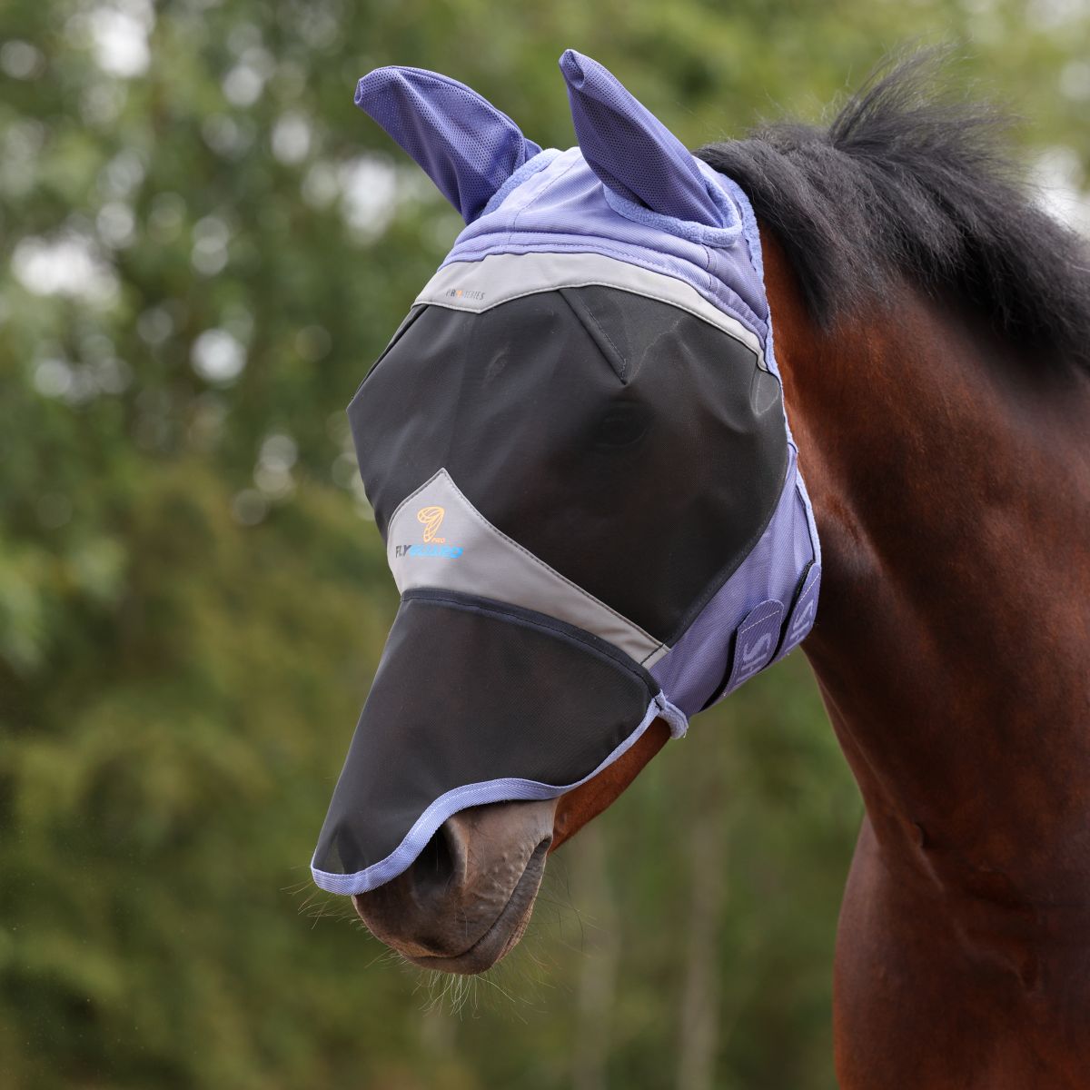FlyGuard Fliegenmaske Pro Fine Mesh mit Ohren und Nase Sky