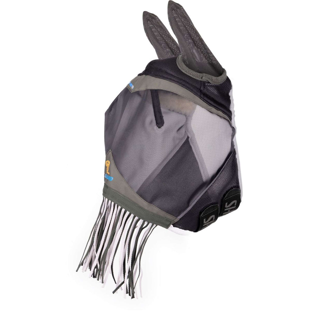 FlyGuard by Shires Fliegenmaske Pro Air Motion mit Ohren und Fransen Khaki