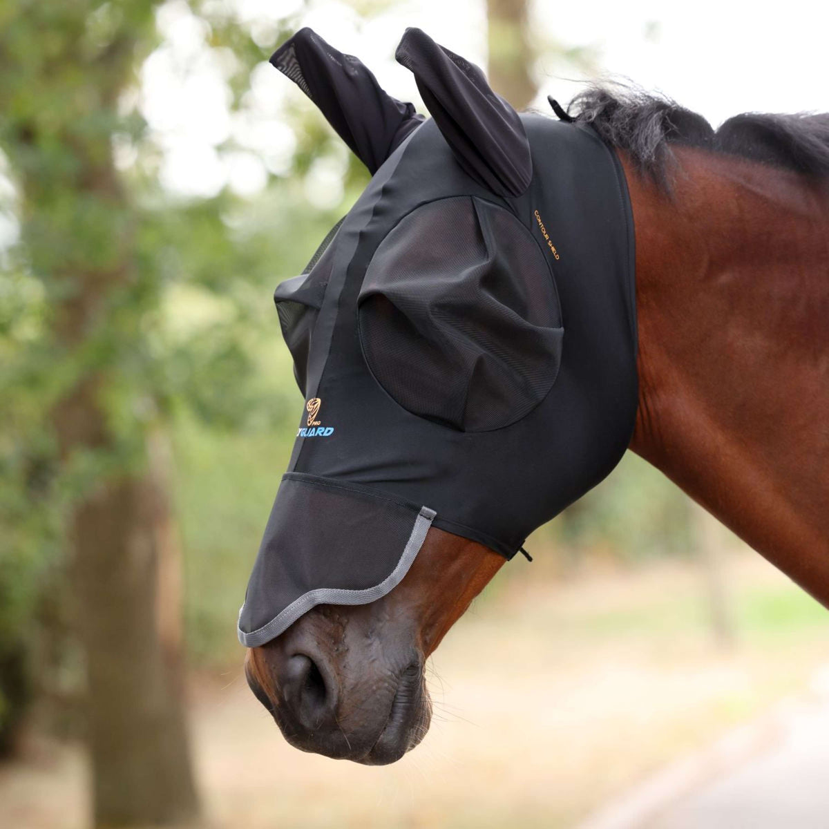 Shires Fliegenmaske Stretch Mit Nase Jet Black