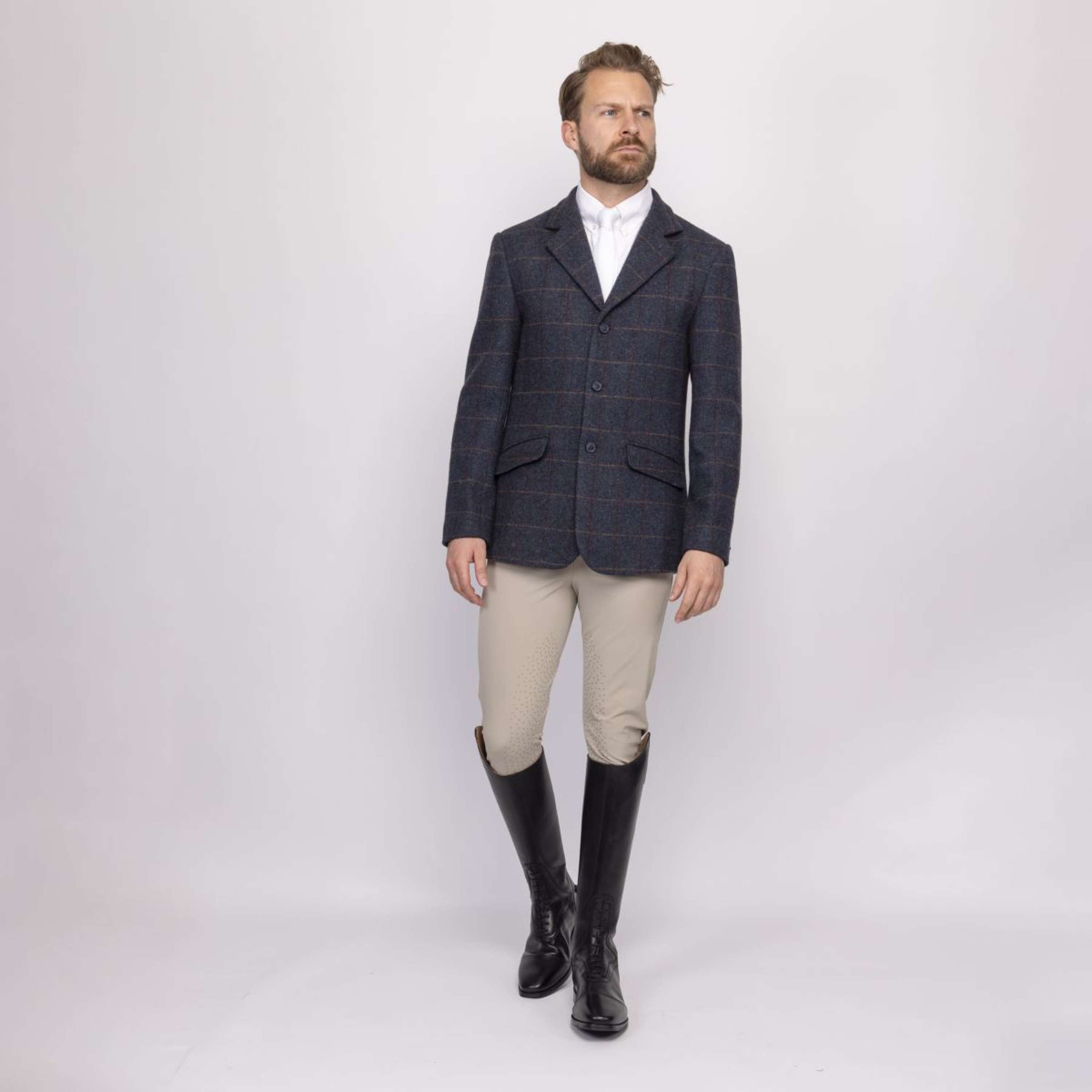 Aubrion by Shires Turnierjacket Saratoga Herren Juniper Navy Check Aubrion by Shires Turnierjacket Saratoga Herren Juniper Navy Check